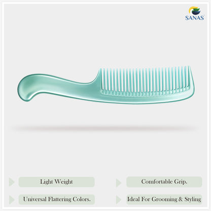 Sanas Multicolor Fine Teeth Comb for Hair - 3Pcs