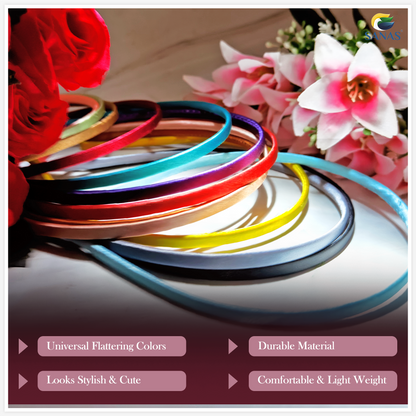 Sanas Satin Colorful Wrapped Headbands - 20Pcs