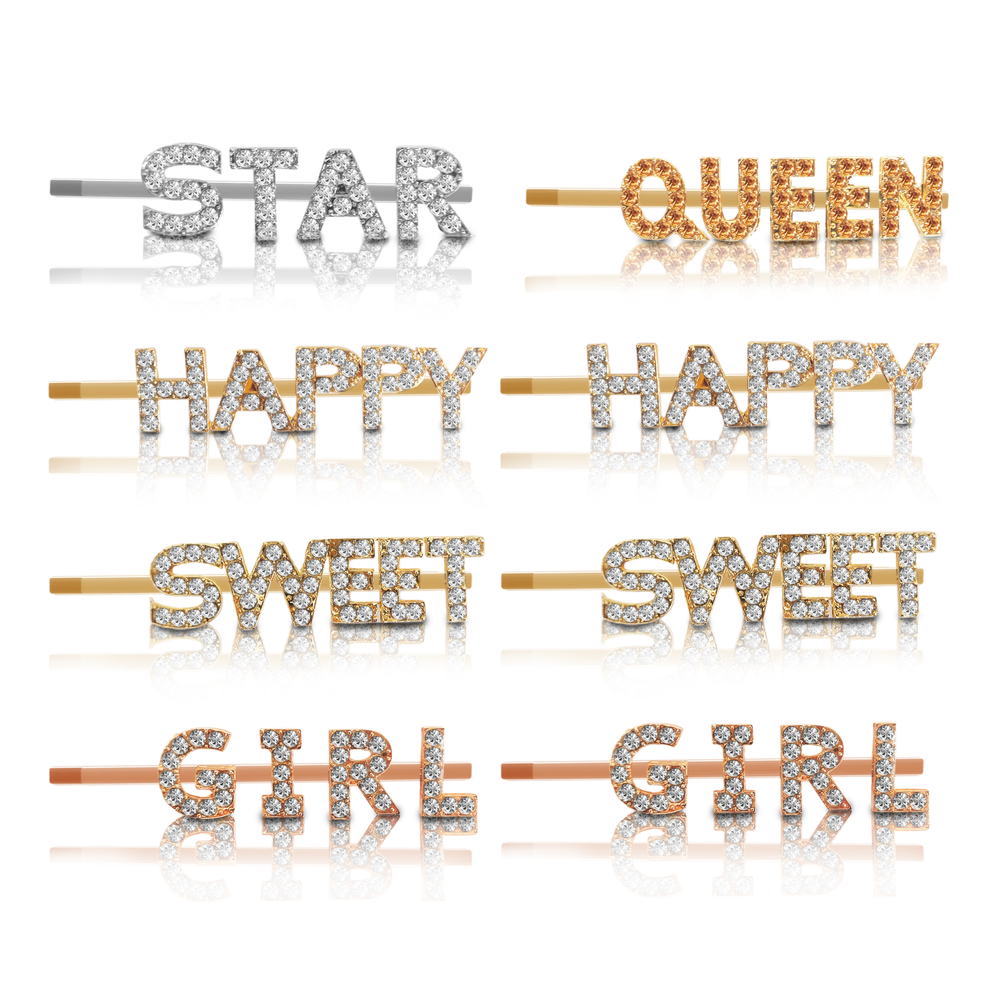 Sanas Words Letters Side Pins - 8Pcs