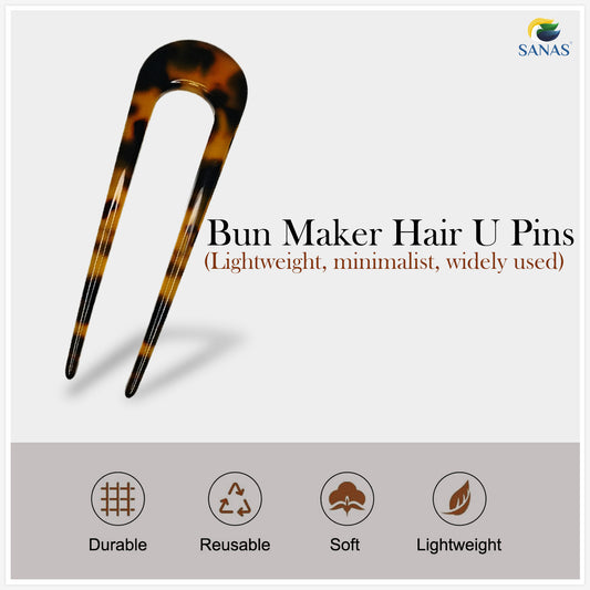 Sanas Fork Bun Maker Hair U Pins - 4Pcs