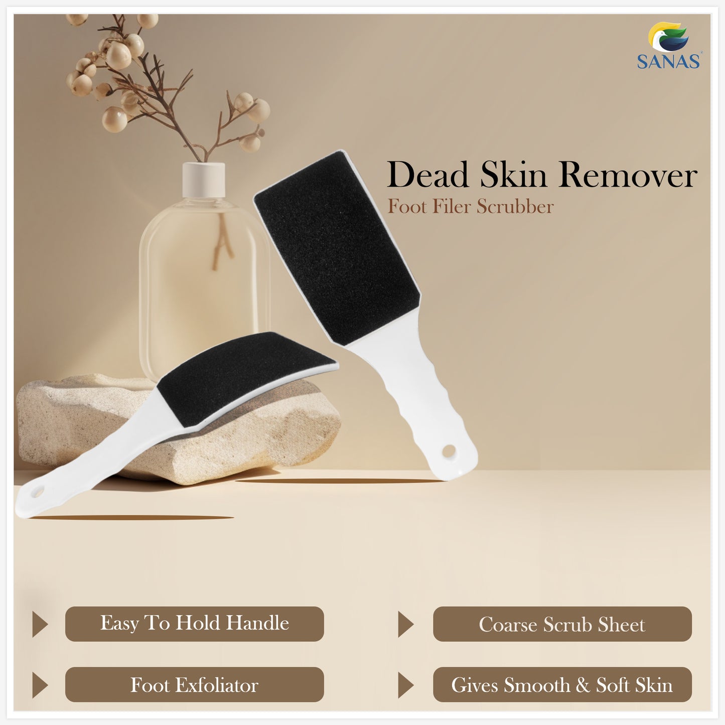 Sanas Dead Skin Remover Foot Scrubber - 1Pc