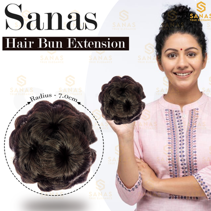 Sanas Hair Bun Flower Design Brown - 1Pc