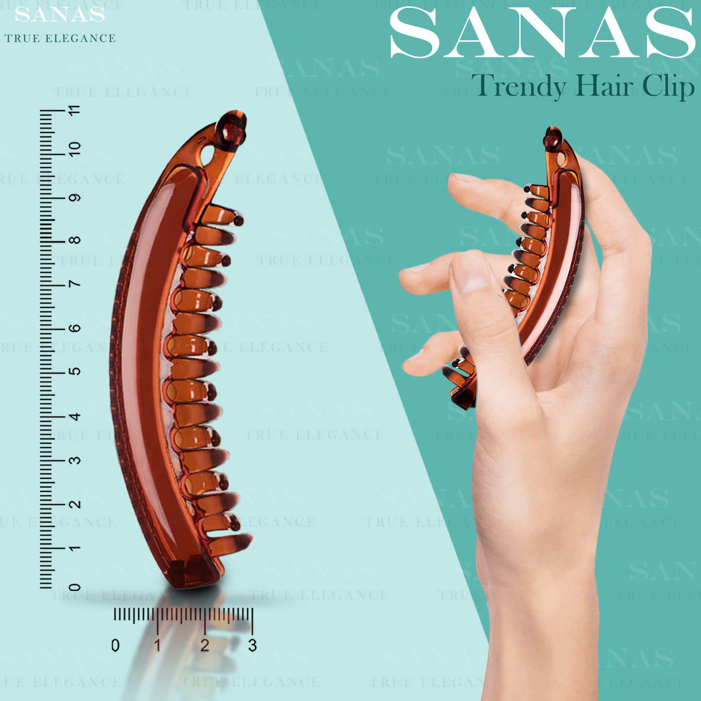 Sanas Acrylic Banana  Hair Clip - 2Pcs