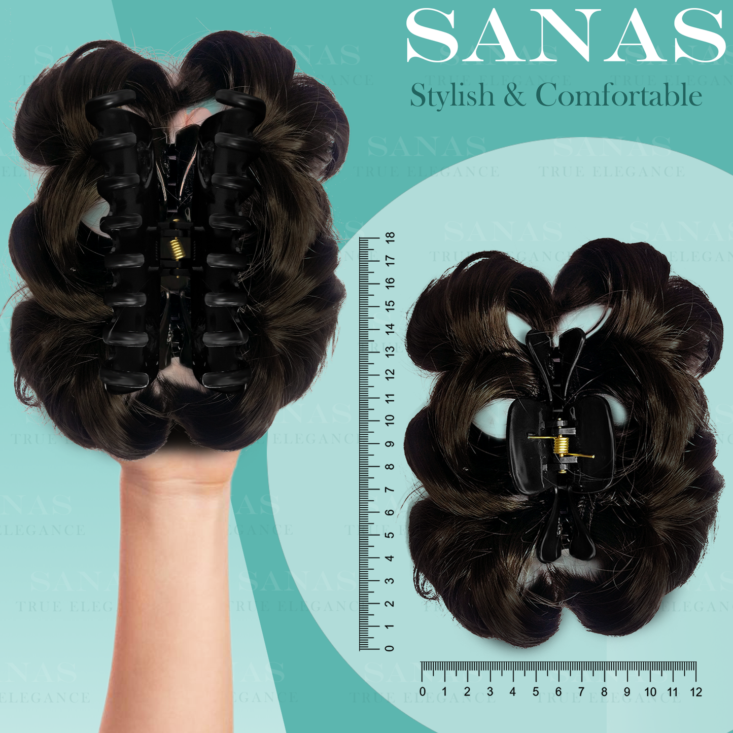 Sanas Hair Extension and Wig Clutcher Brown - 1Pc