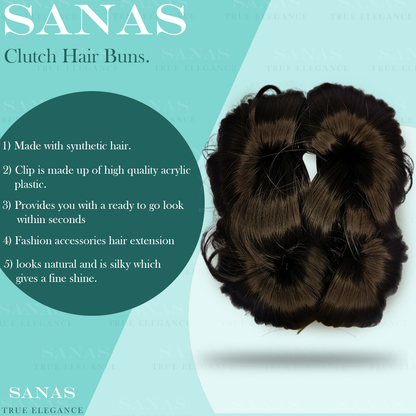 Sanas Hair Extension and Wig Clutcher Brown - 1Pc