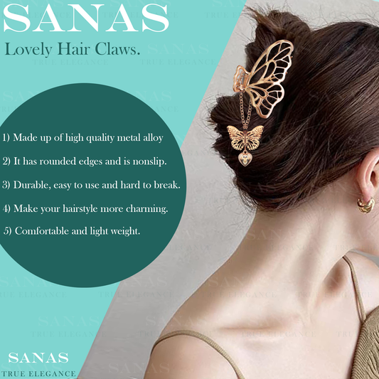 Sanas Metal Butterfly with Tassel - 2Pcs