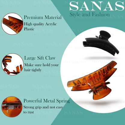 Sanas Semi Curve Medium Clips - 4Pcs