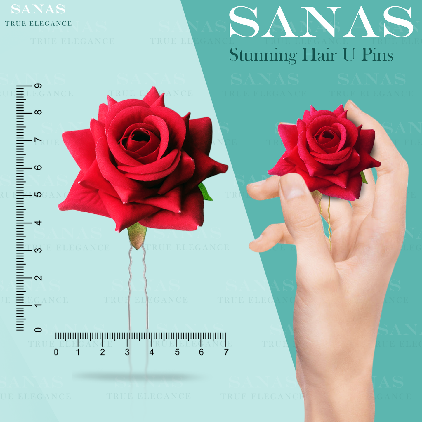 Sanas Juda Pins Artificial Flowers - 4Pcs