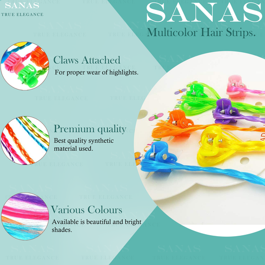 Sanas Fully Colored Hair Extension Strips - 6Pcs