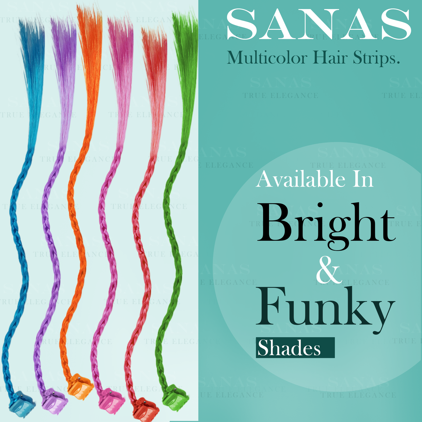 Sanas Fully Colored Hair Extension Strips - 6Pcs