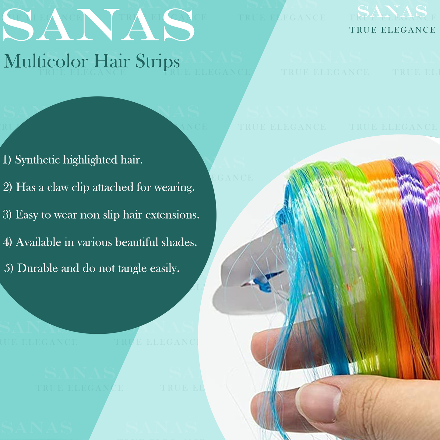 Sanas Fully Colored Hair Extension Strips - 6Pcs