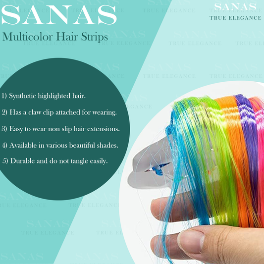 Sanas Fully Colored Hair Extension Strips - 6Pcs