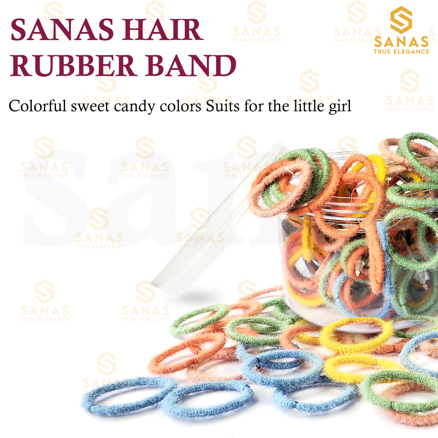 Sanas Fur Rubber Bands Thin - 20Pcs