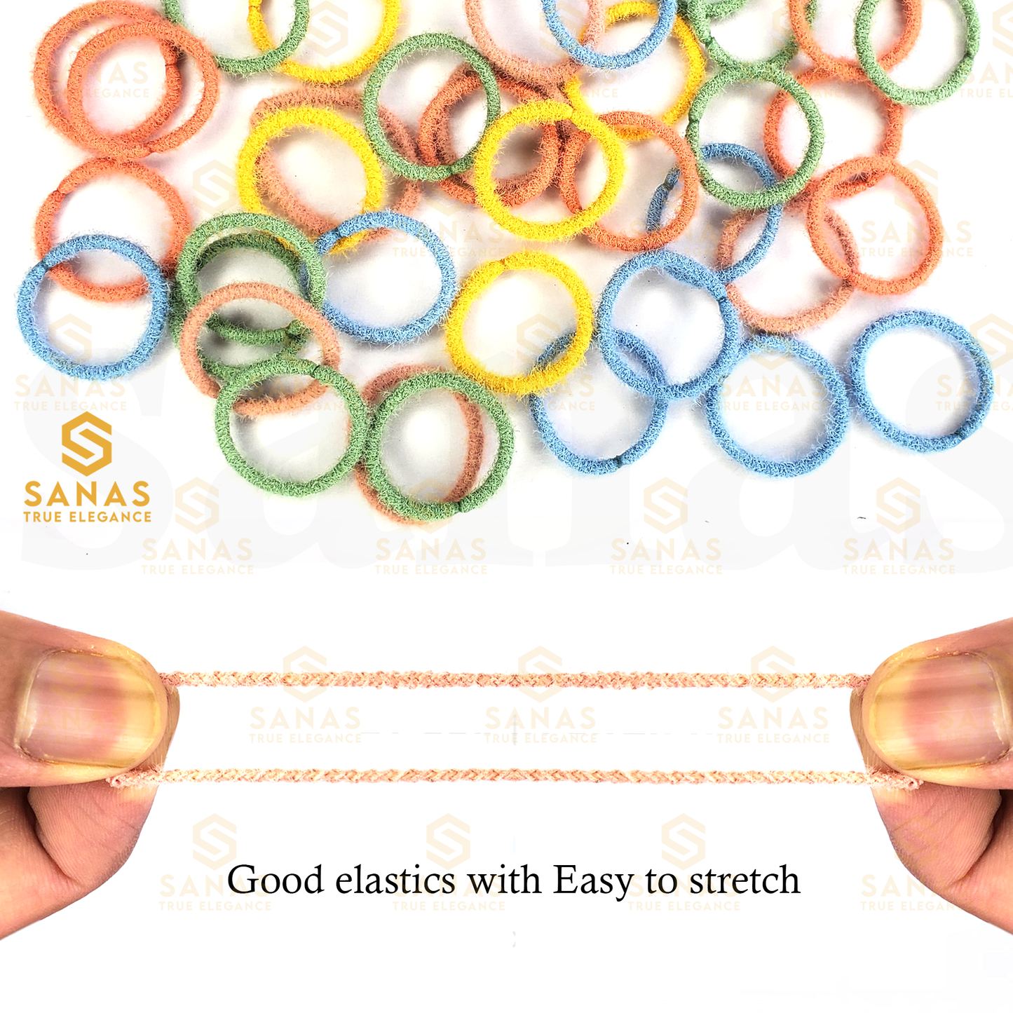 Sanas Fur Rubber Bands Thin - 20Pcs