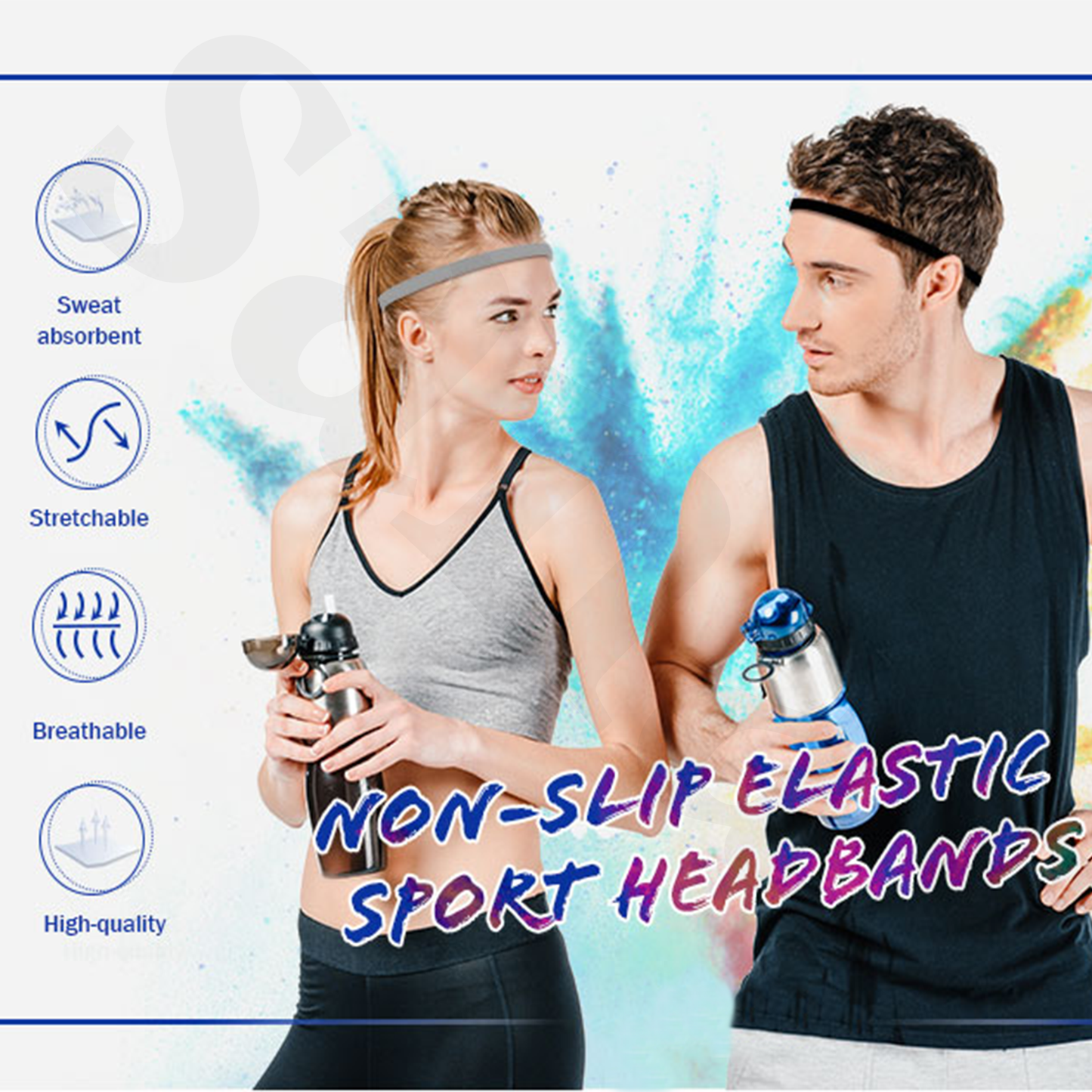 Sanas Gym Sports Elastic Headbands - 20Pcs