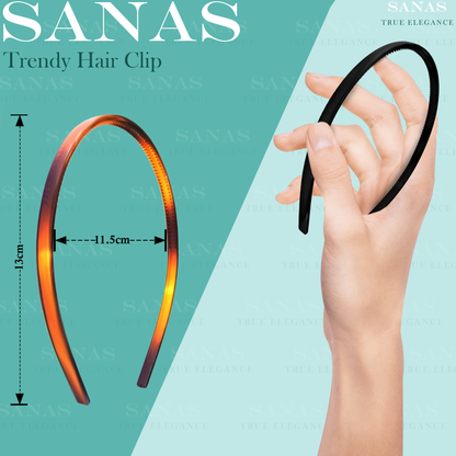 Sanas Plain Acrylic Hair Band - 12Pcs