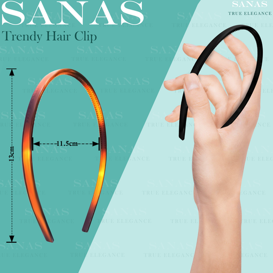 Sanas Plain Acrylic Hair Band - 12Pcs