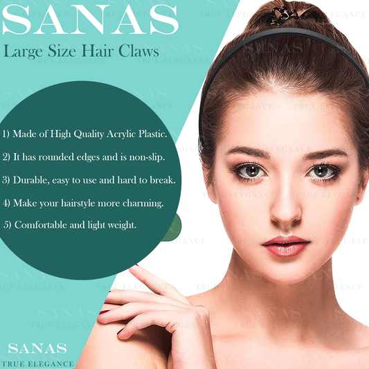 Sanas Plain Acrylic Hair Band - 12Pcs