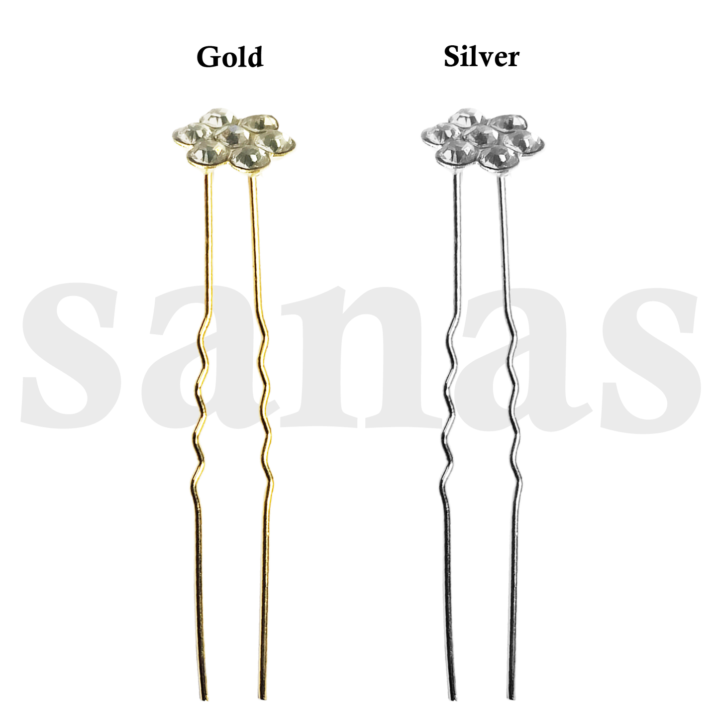 Sanas Juda Pin Crystal Gold - 12Pcs