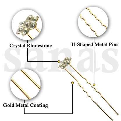 Sanas Juda Pin Crystal Gold - 12Pcs