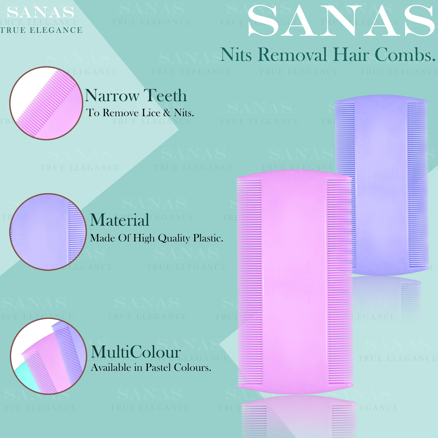 Sanas Dandruff Dust Comb - 4Pcs