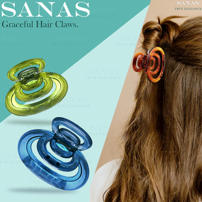 Sanas Medium Acrylic Hair Clips - 4Pcs