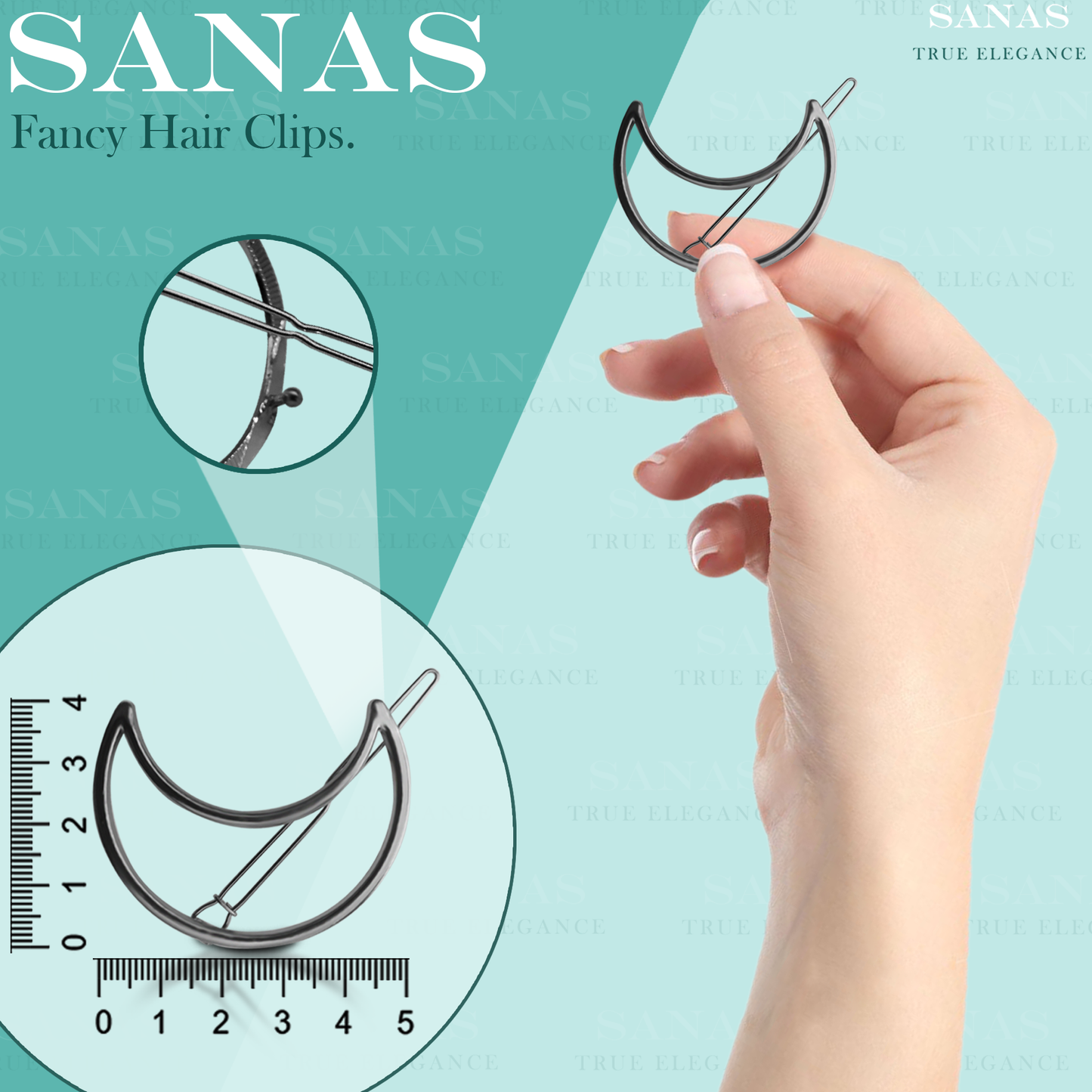 Sanas Hollow Hair Pins Metal - 6Pcs