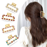 Sanas Multicolour Stone Hair Clip - 4Pc