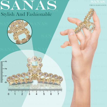 Sanas Pearl Stone Metal Claw - 1Pc