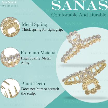 Sanas Pearl Stone Metal Claw - 1Pc