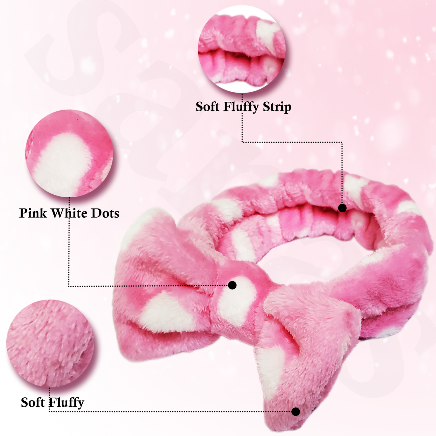 Sanas Soft Fluffy Bowknot Headbands - 1Pc