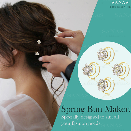 Sanas Spring Bun Maker Crystal Rhinestones - 12Pcs