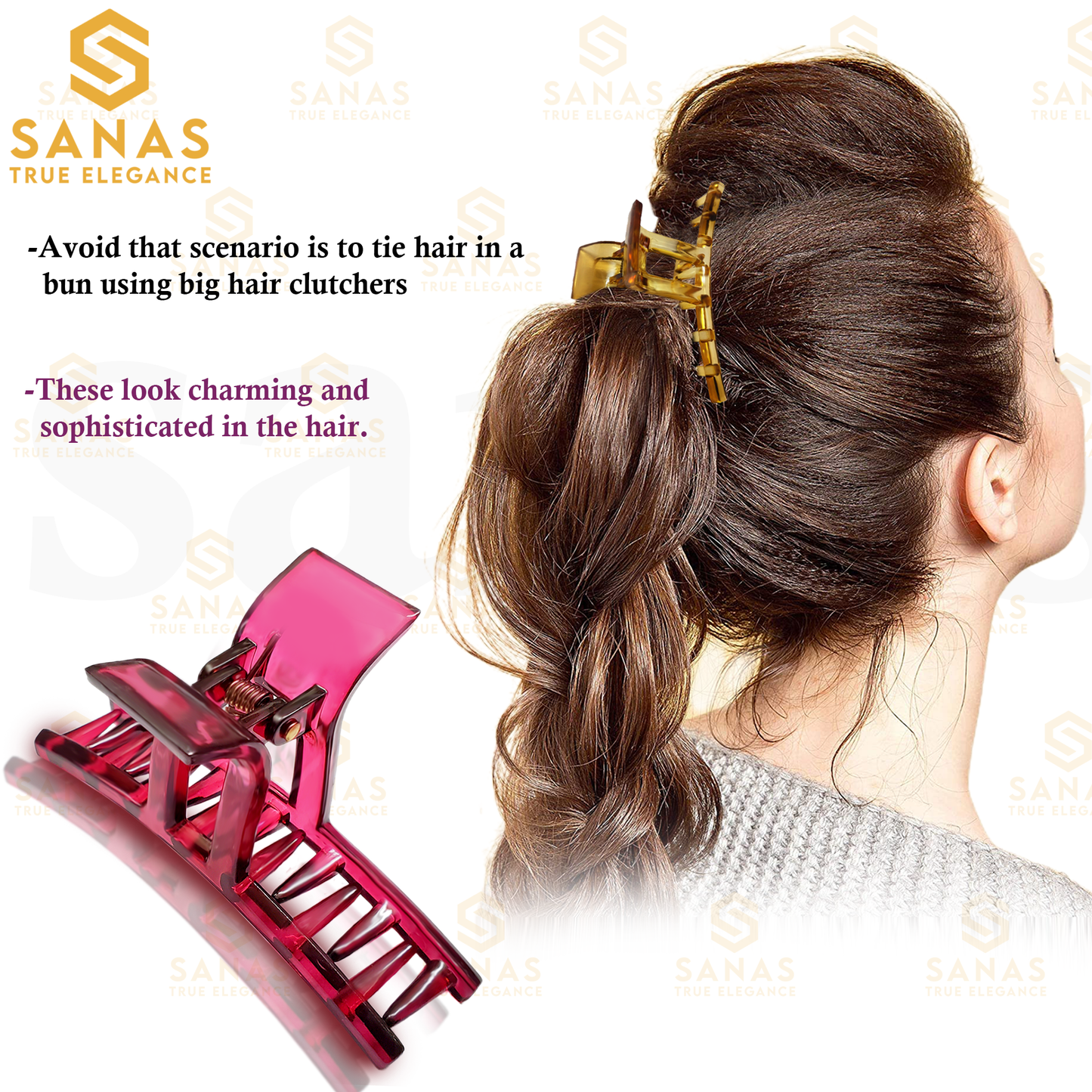 Sanas T Shape Korean Hair Clip - 2Pcs