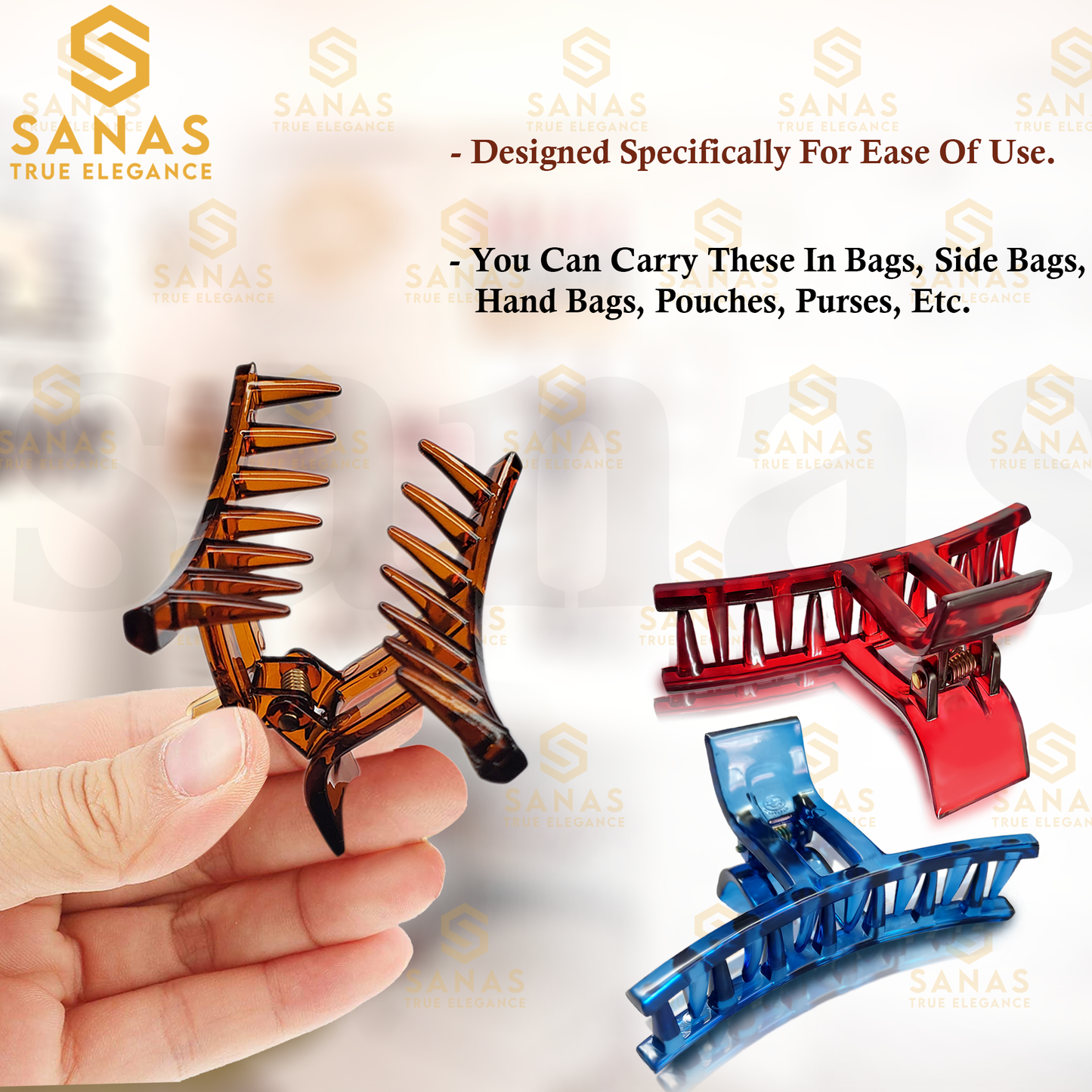 Sanas T Shape Korean Hair Clip - 2Pcs