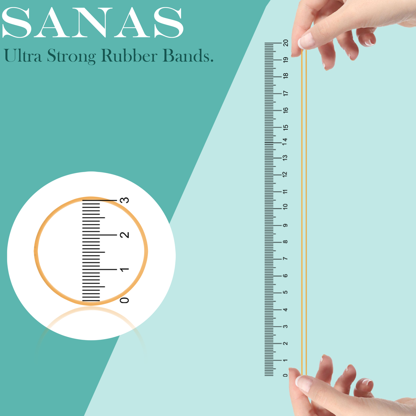 Sanas Nylon Rubber Bands Assorted Colours - Pack of 100 gms