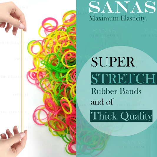 Sanas Nylon Rubber Bands Assorted Colours - Pack of 100 gms