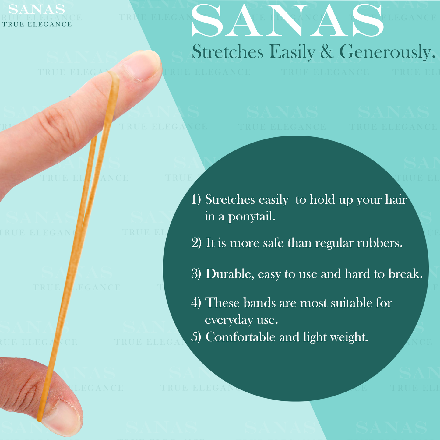 Sanas Nylon Rubber Bands Assorted Colours - Pack of 100 gms