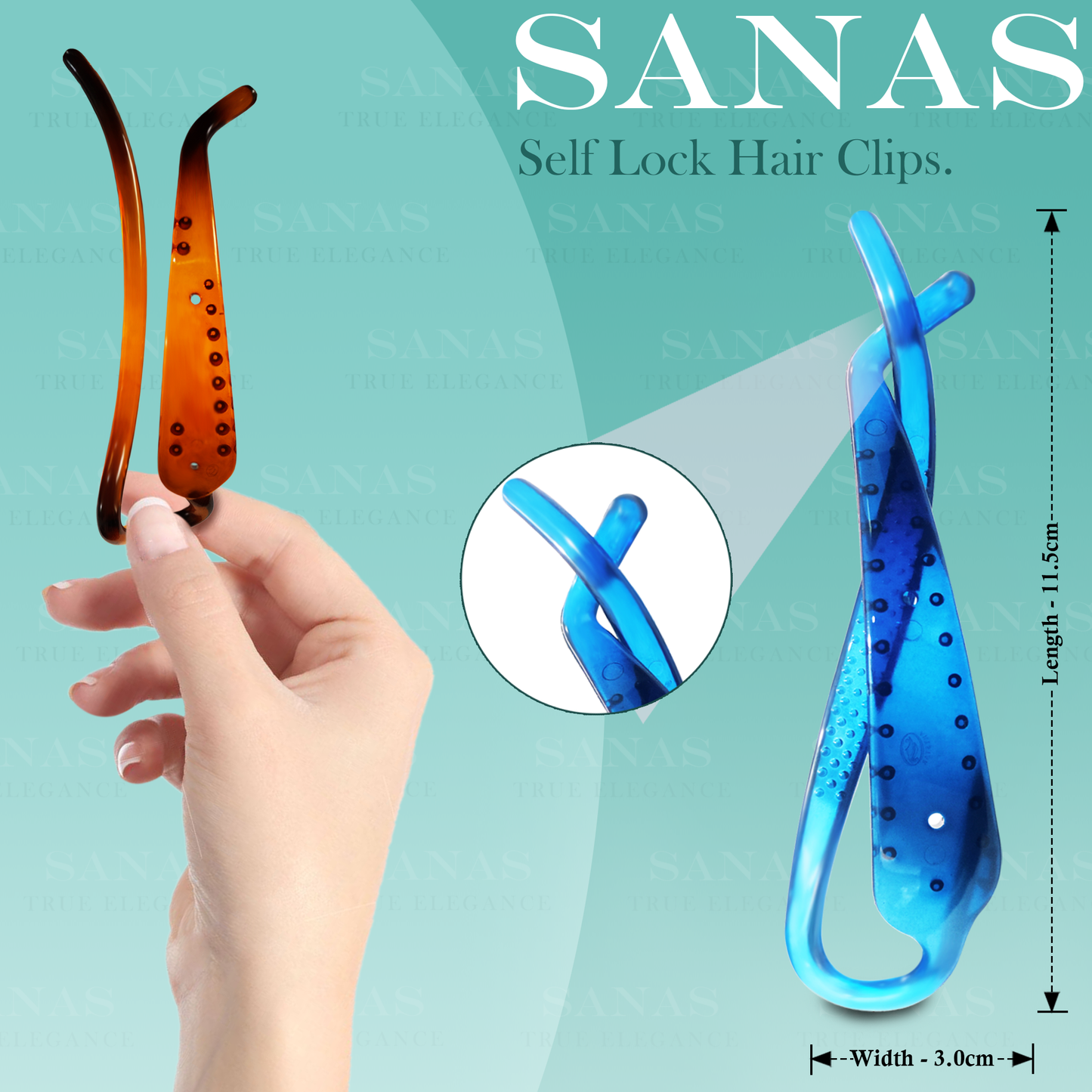 Sanas Twist & Secure Hair Clips - 4Pcs