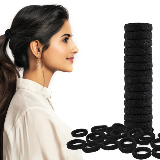 Sanas Black Elastic Hair Tie Women - 15Pcs