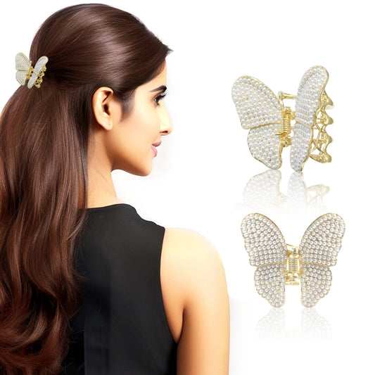 Sanas Pearl Butterfly Hair Clip for Women - 1Pc