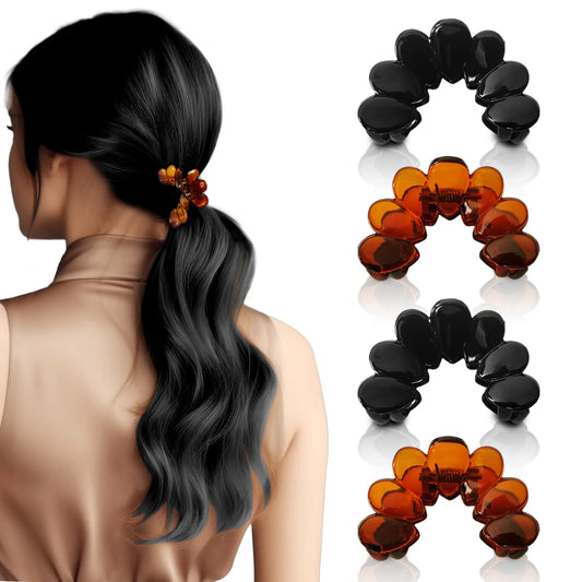 Sanas Korean Acrylic Stylish Medium Clips - 4Pcs