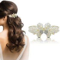 Sanas Butterfly White Petal Clip - 1Pc