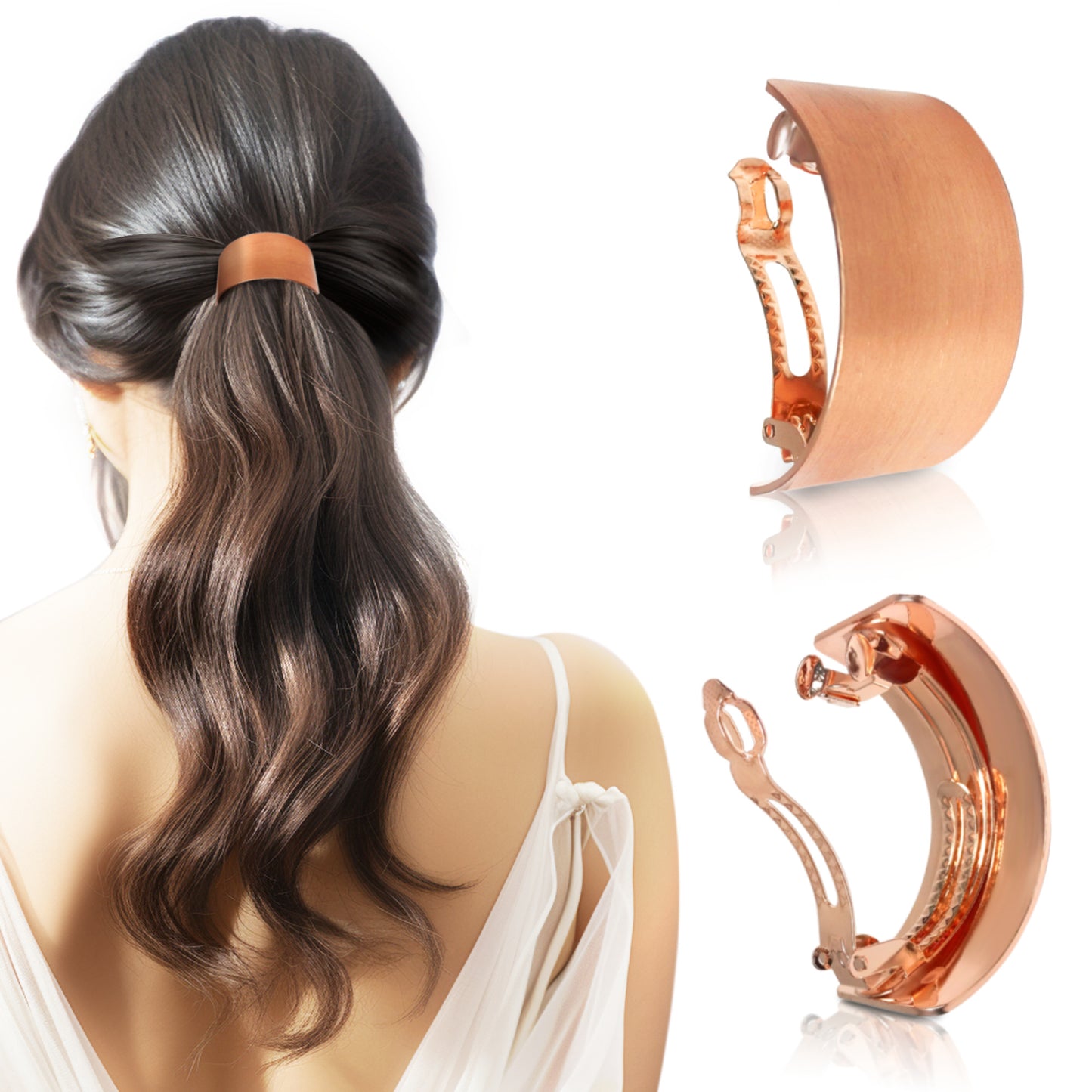 Sanas Curved Copper Hair Clip - 1Pc