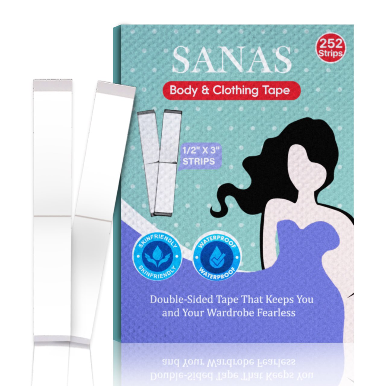 Sanas Body Tape To Stick Clothes Fashion Tape For Women Double Sided Tape For Dress Invisible Tape For Clothes (252 Strips)