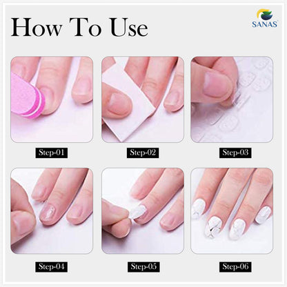 Sanas Nail Stickers For Press On Nails Stick Fake Nails On Stickers Nail Extension Stickers Double Sided Adhesive Sticker (192 Pcs)