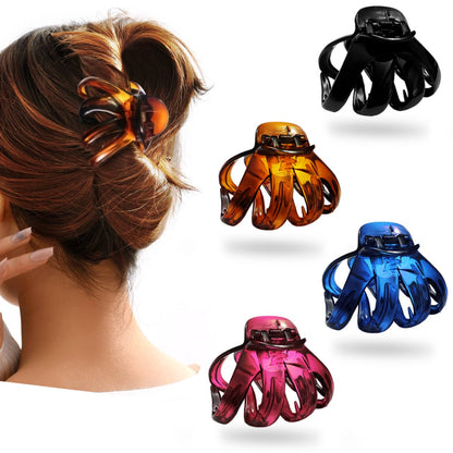 Sanas Plastic Non-Slip Large Grip Octopus shape Hair Clips For Women’s and Girls 2Pcs (Multicolor)