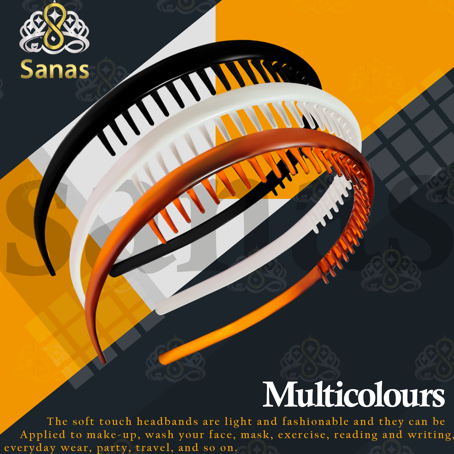 Sanas Head Band With Teeth - 6Pcs