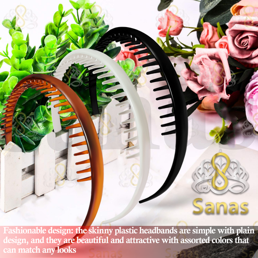 Sanas Head Band With Teeth - 6Pcs