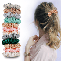 Sanas Satin Silk Srunchies for Women - 12Pcs