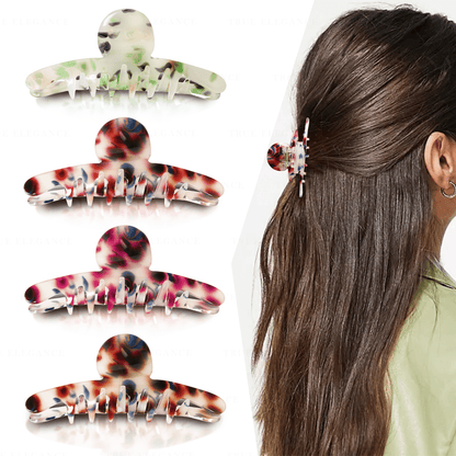 Sanas Resin Hair Claw for Women - 4Pcs